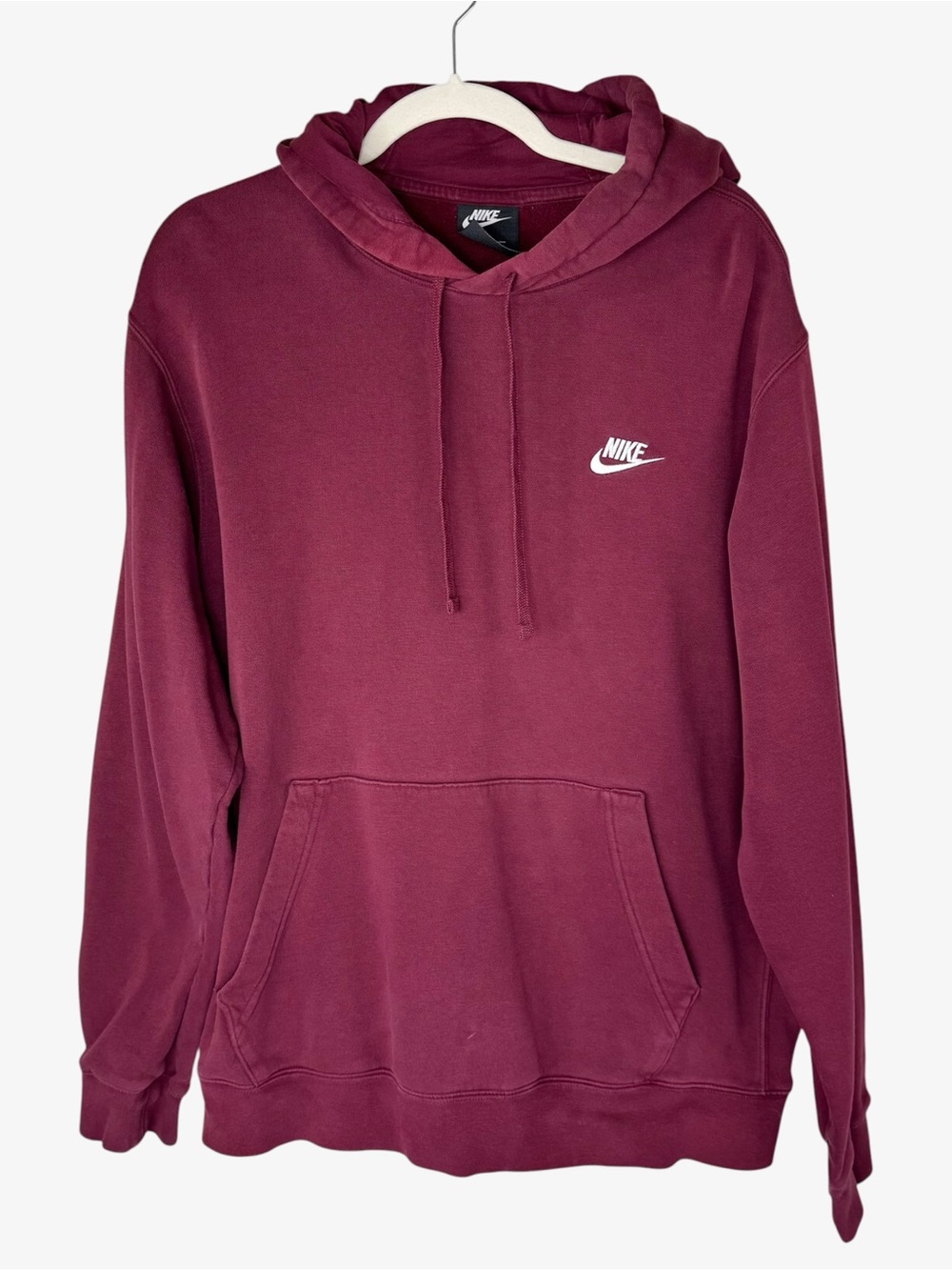 Nike Burgundy Dri-FIT Fleece Pullover Hoodie Sweatshirt Men’s L Athletic
